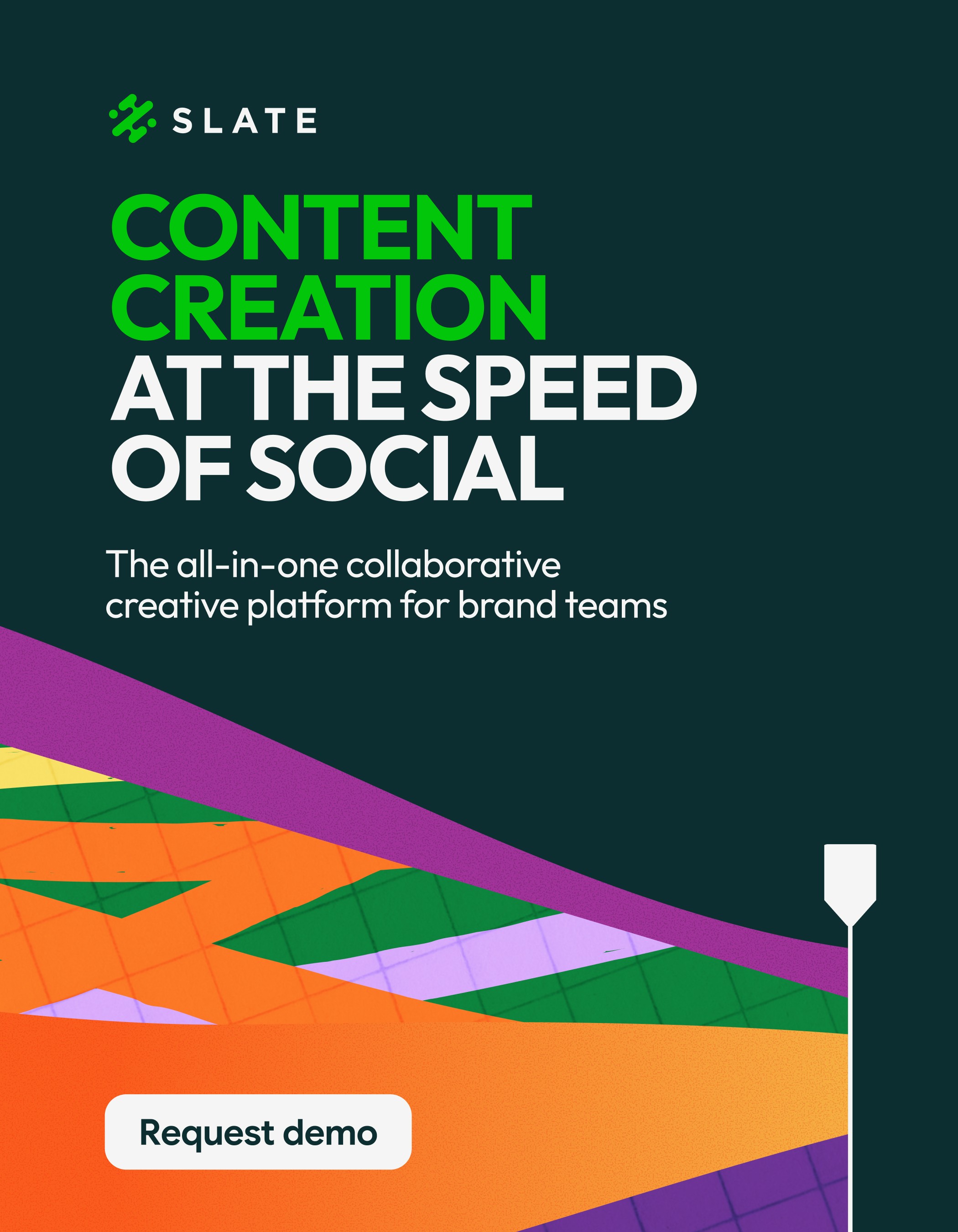 Social content creation platform brand consistency tool video editing software team collaboration enterprise solution Slate platform interface design brand asset management social media workflow automation content creator tool 10-day branding sprints for Series A B Slate teams social media