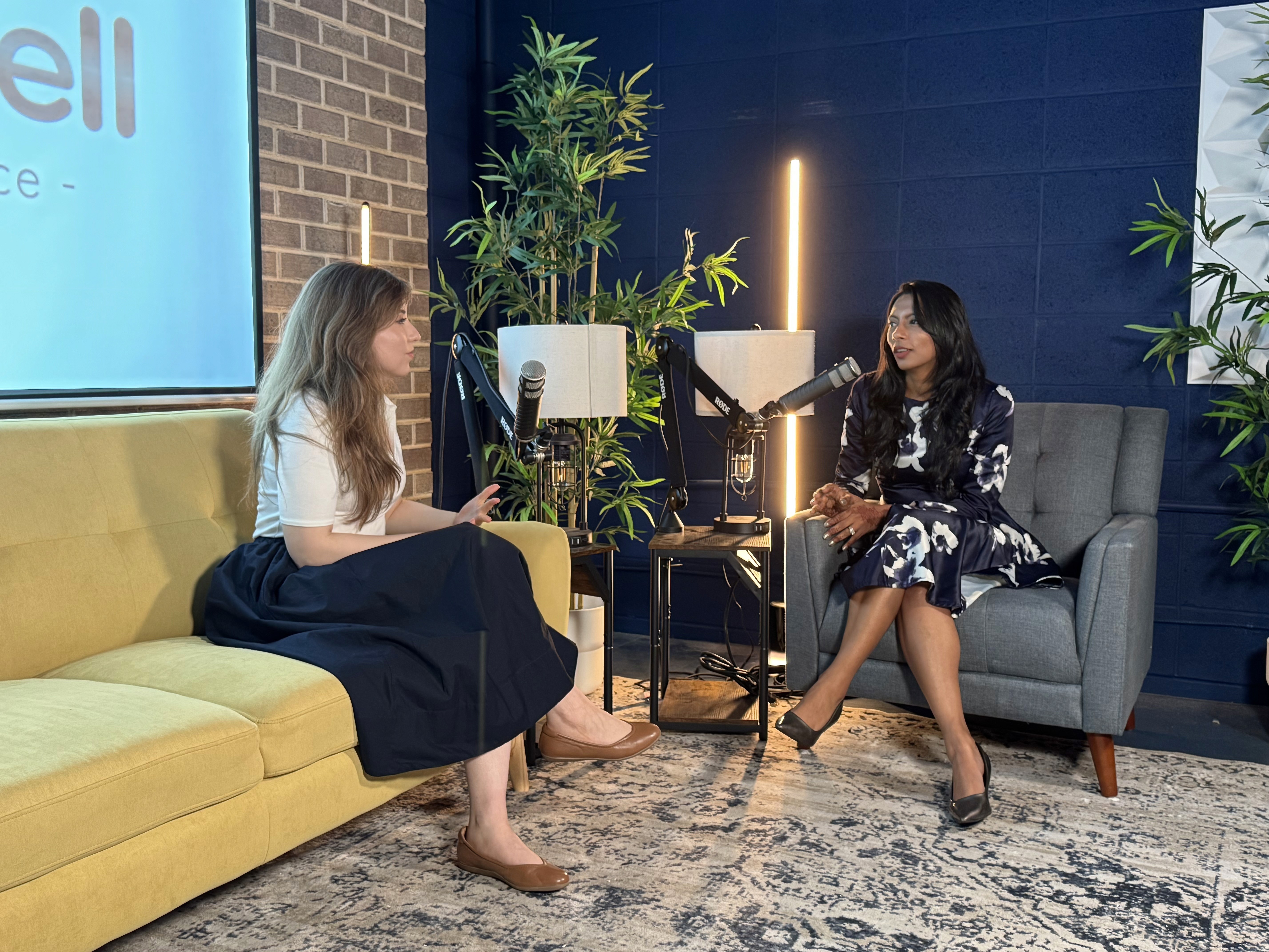 women recording in workwells studio