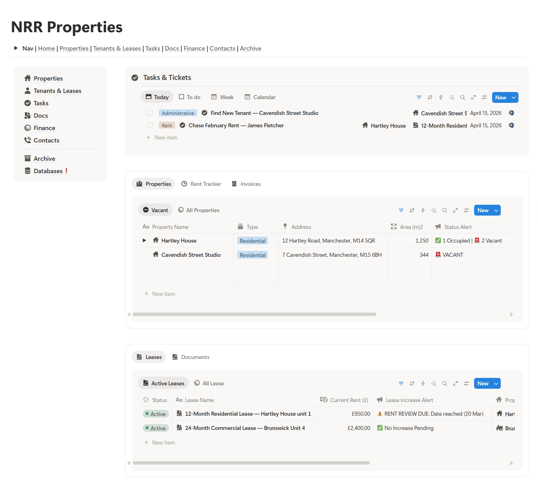 Notion Property management
