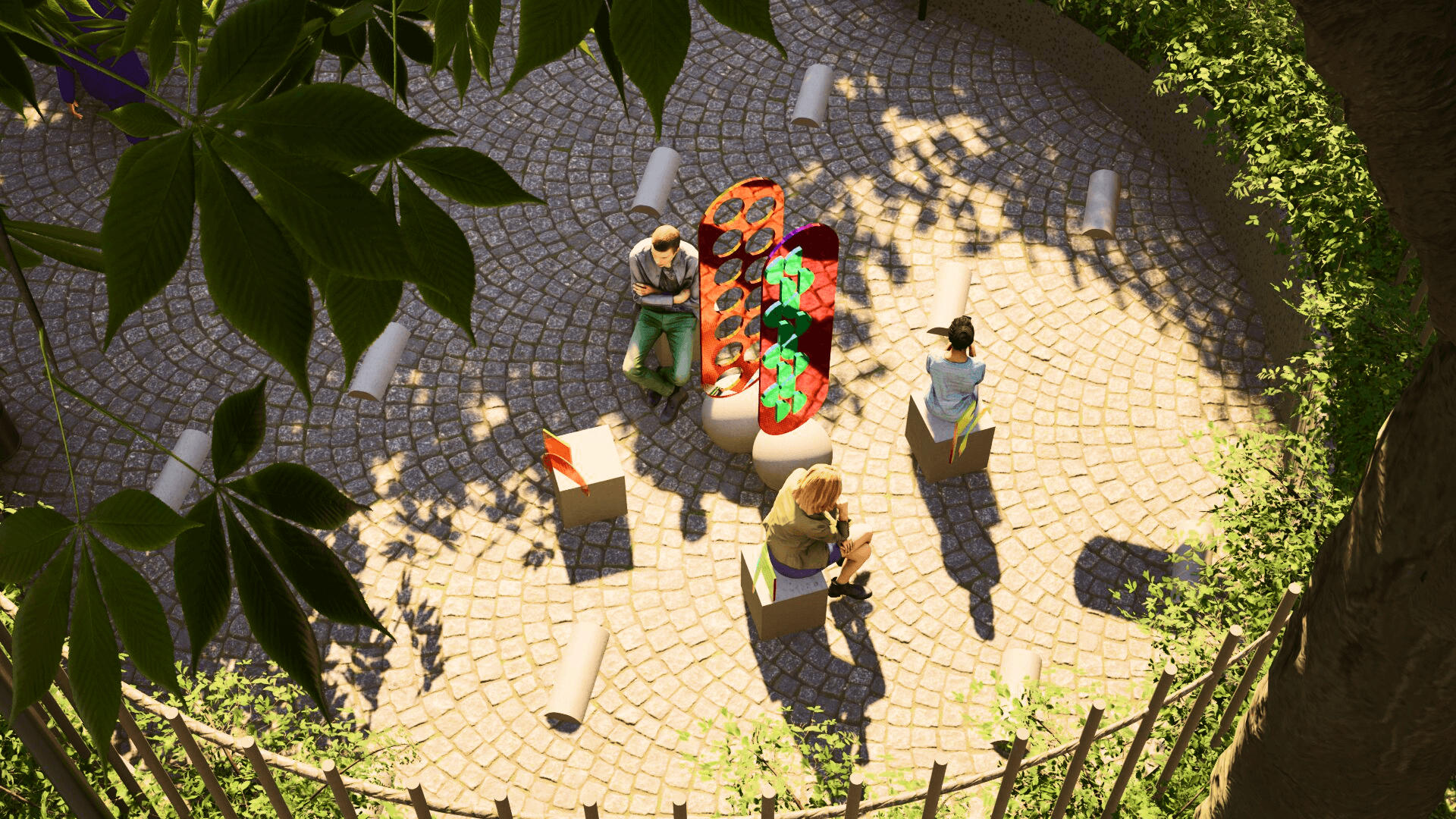 Urban furniture in piazza puntoni's park