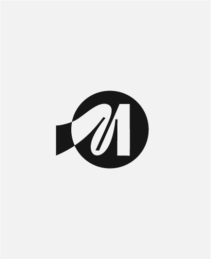 The standalone Most CRM brand mark, a minimalist monogram combining the letter M with a bridge arch silhouette to represent medical connection.