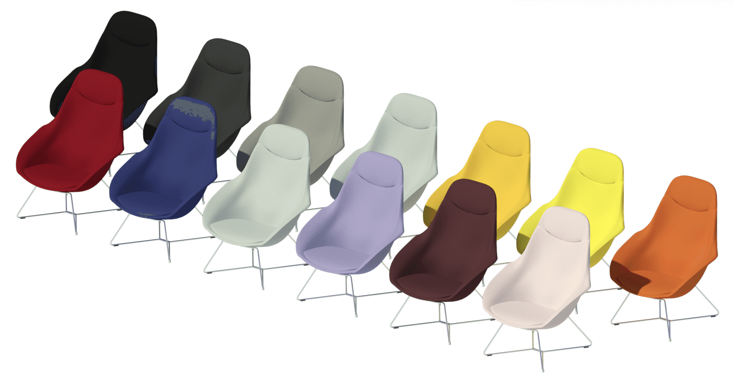 Yonda Lounge chair with sled base shown in Nova material group.