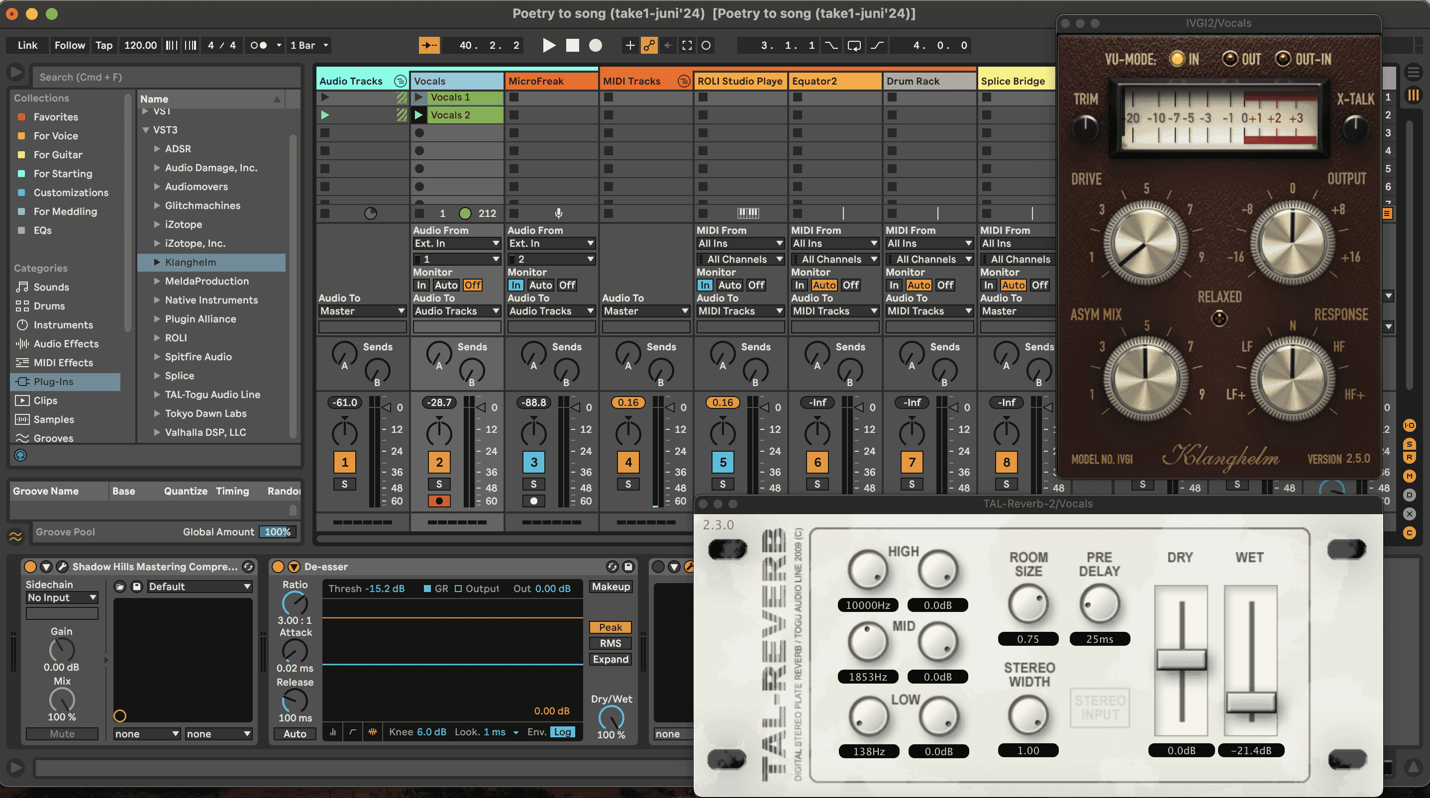 DAW screenshot with plugins