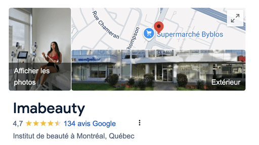 Capture d'ecran d'un spa médical hautement reputée à Montreal