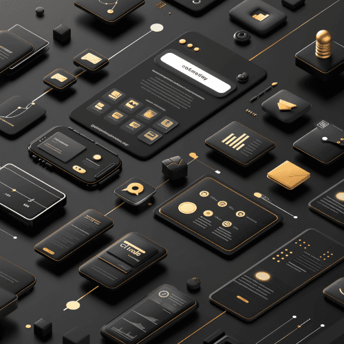 Abstrakte 3d Visualisierung einer digitalen Marketing Kampagne.