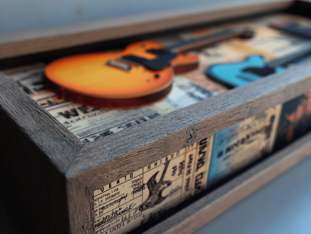 building a shadow box for old concert ticket stubs