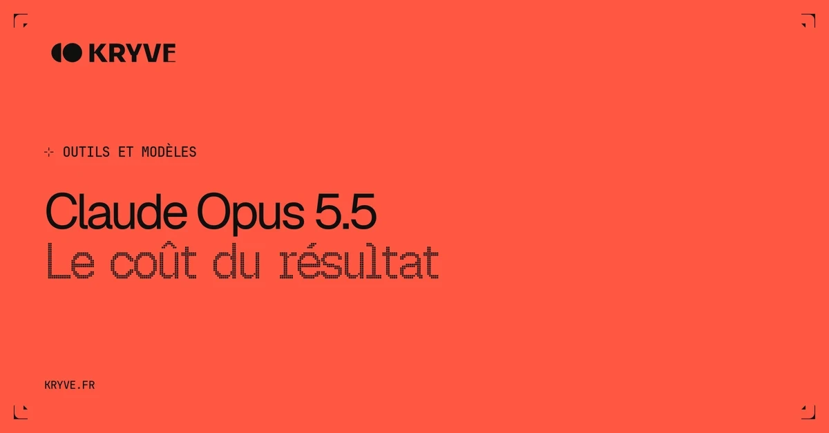 Claude Opus 5.5 — Le coût du résultat, couverture Kryve corail et graphite
