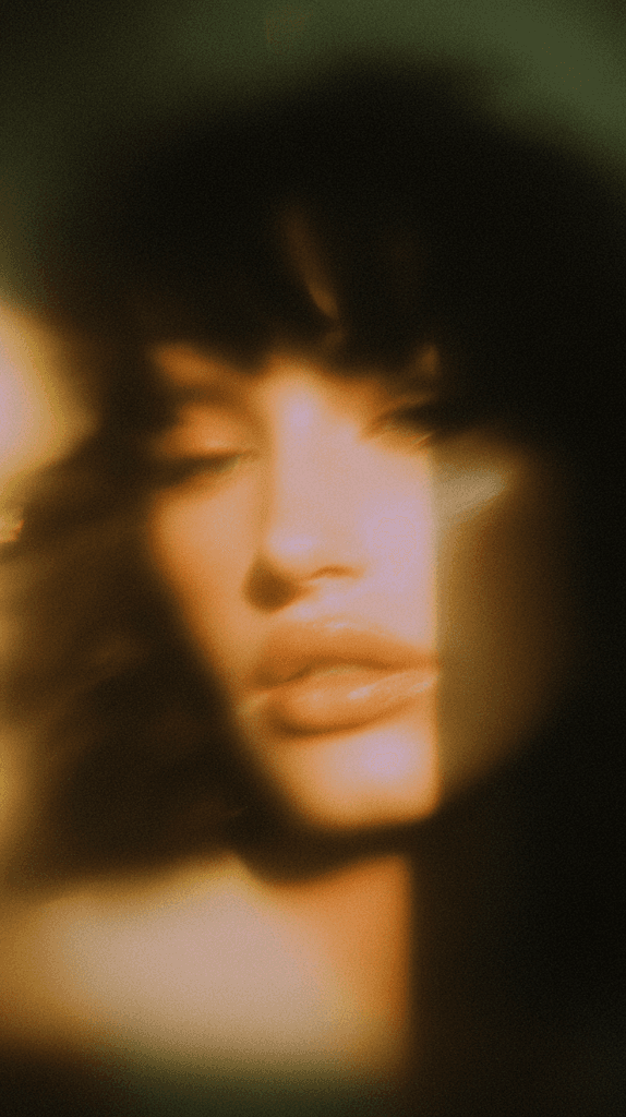 soft focus lips close up