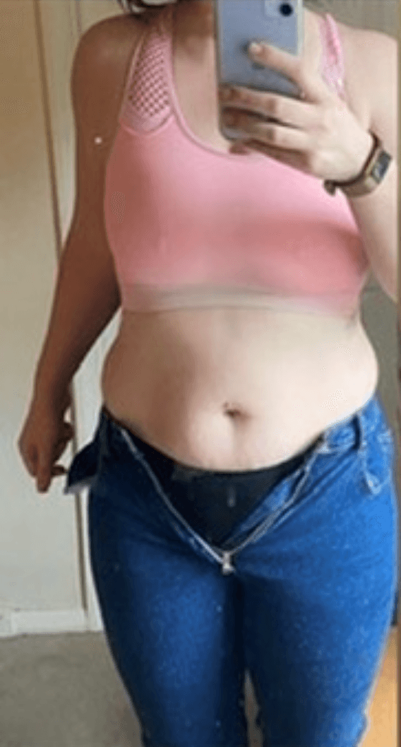 Before and after transformation photos of a Fitnix client