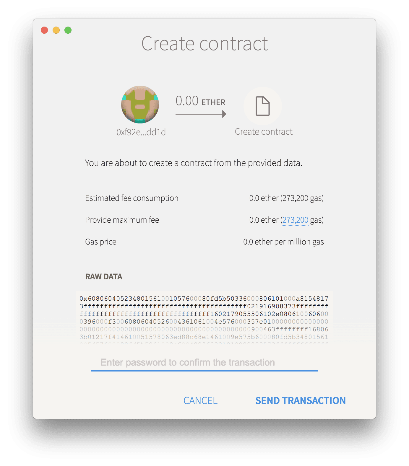 Create contract
