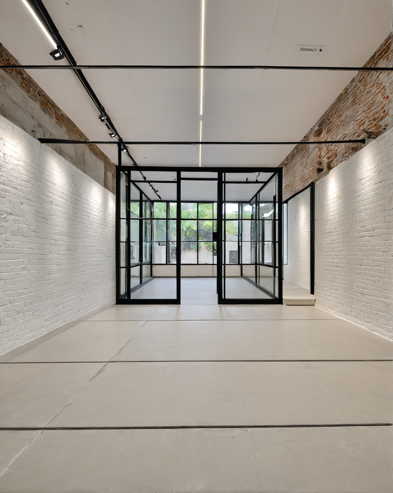 Creative studio corner with sleek desk setup, ambient lighting, and biophilic design accents