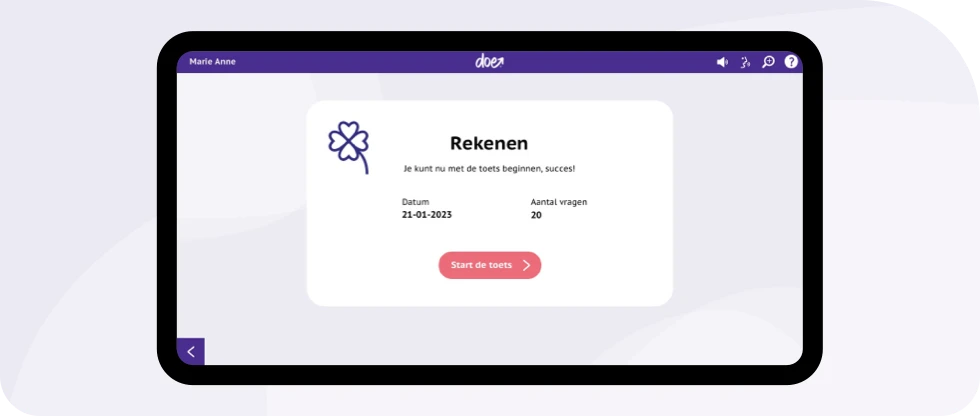 Schermvoorbeeld digitale doorstroomtoets 