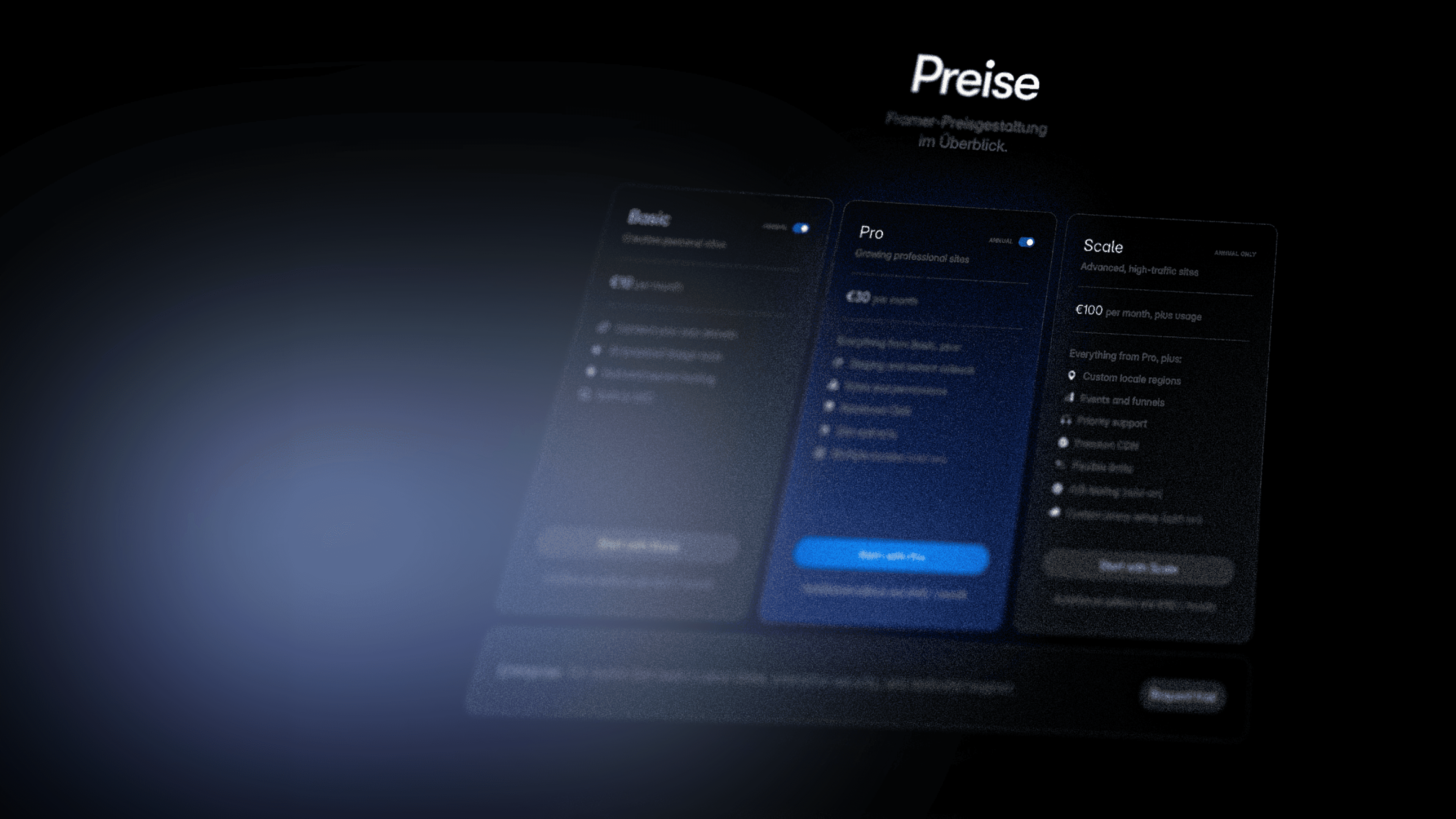 Ein eingefärbter Screenshot der offiziellen Framer-Preisübersicht