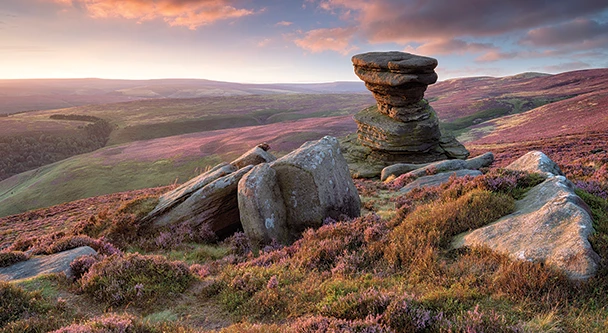 A view across the moors in Hathersage derbyshire