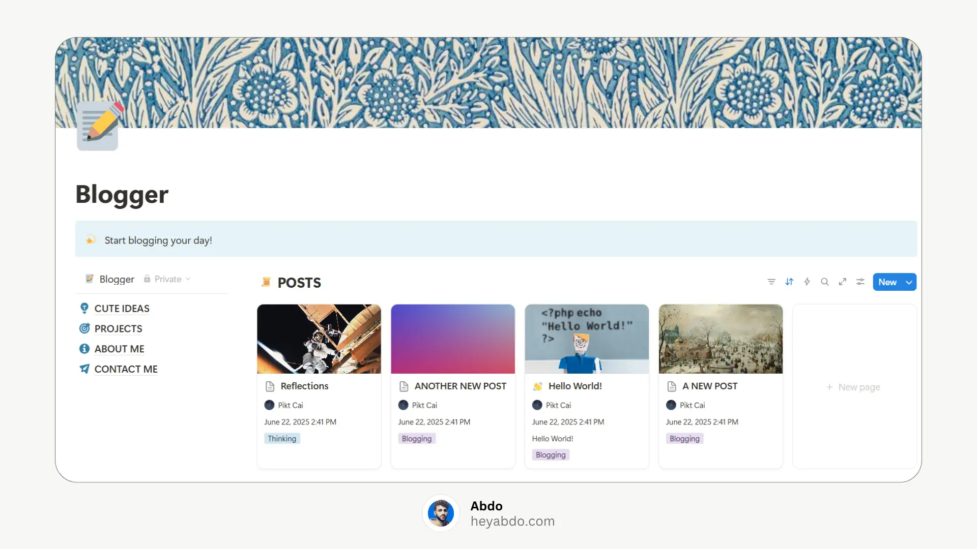 Notion Blogging