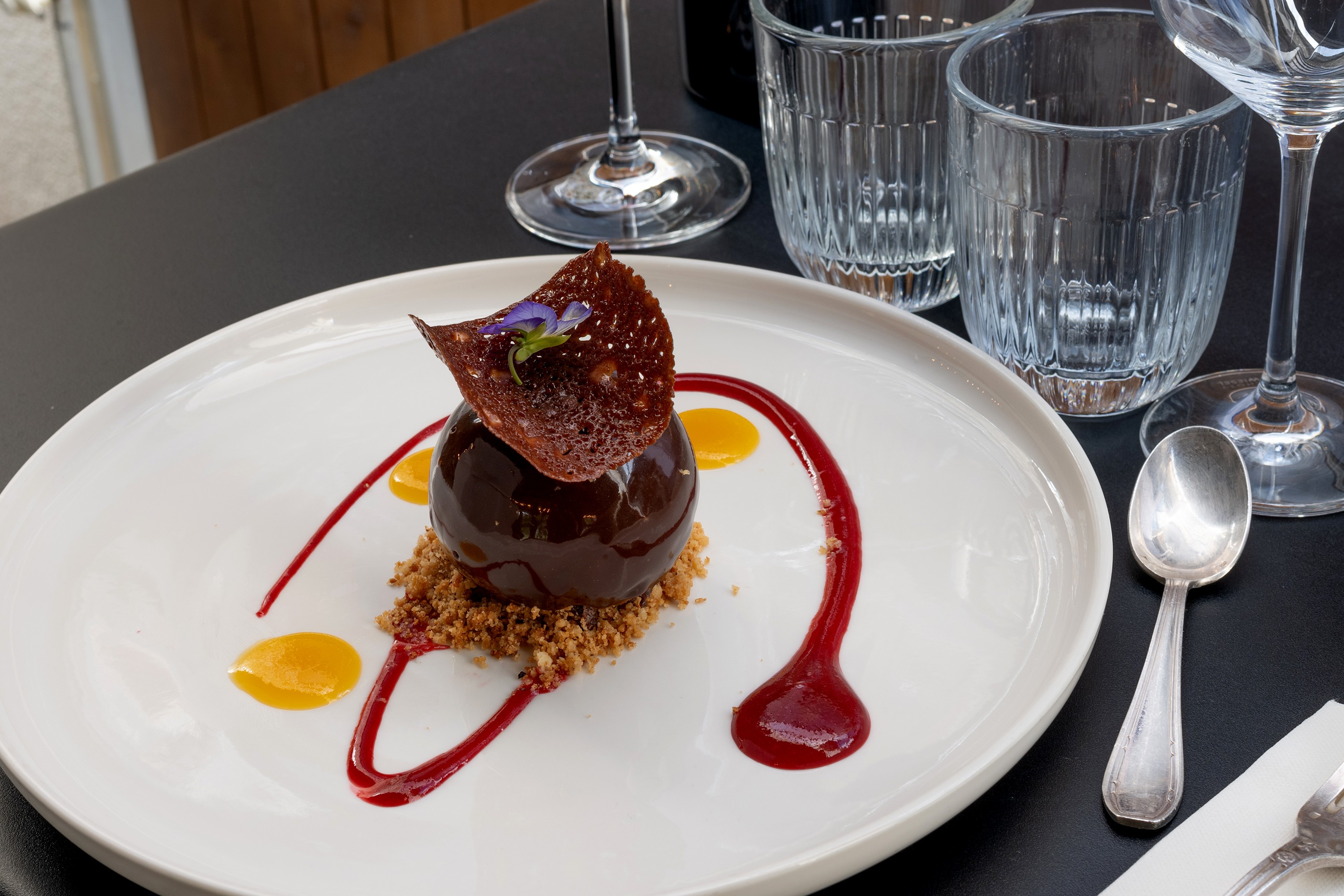 food served on a white plate