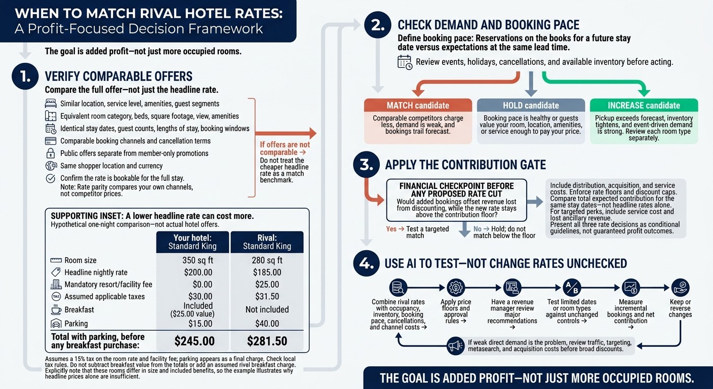 Hotel Rate Matching: Match, Hold, or Increase?