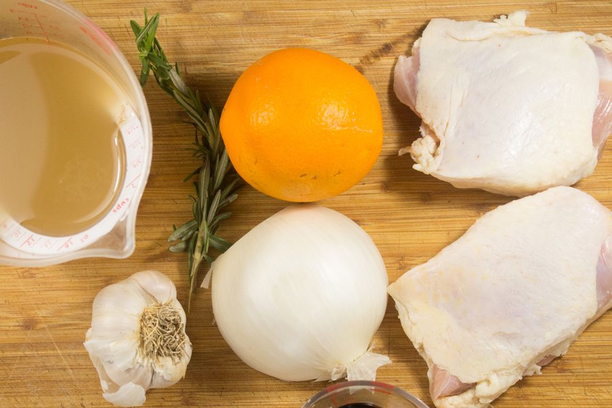 ingredients for rosemary orange roasted chicken