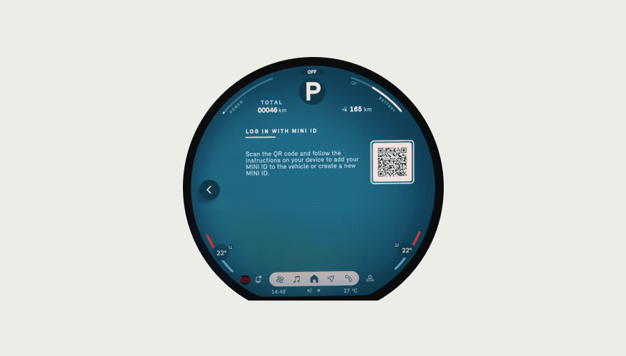 MINI - BMW ID login adapted for the round screen format.