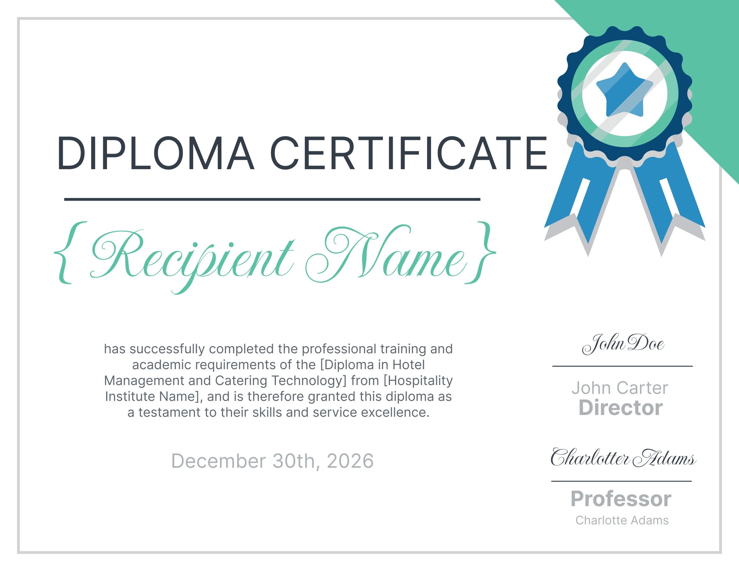 Wauld - Elevated and simple course completion certificate template 