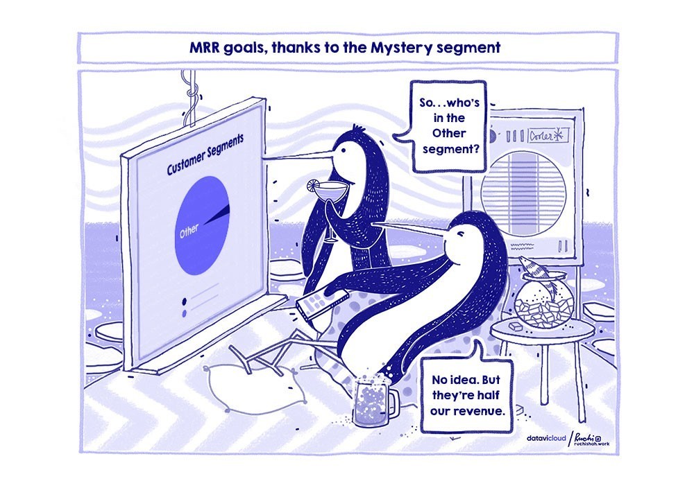 A comic about hitting MRR goals thanks to an unknown customer segment.