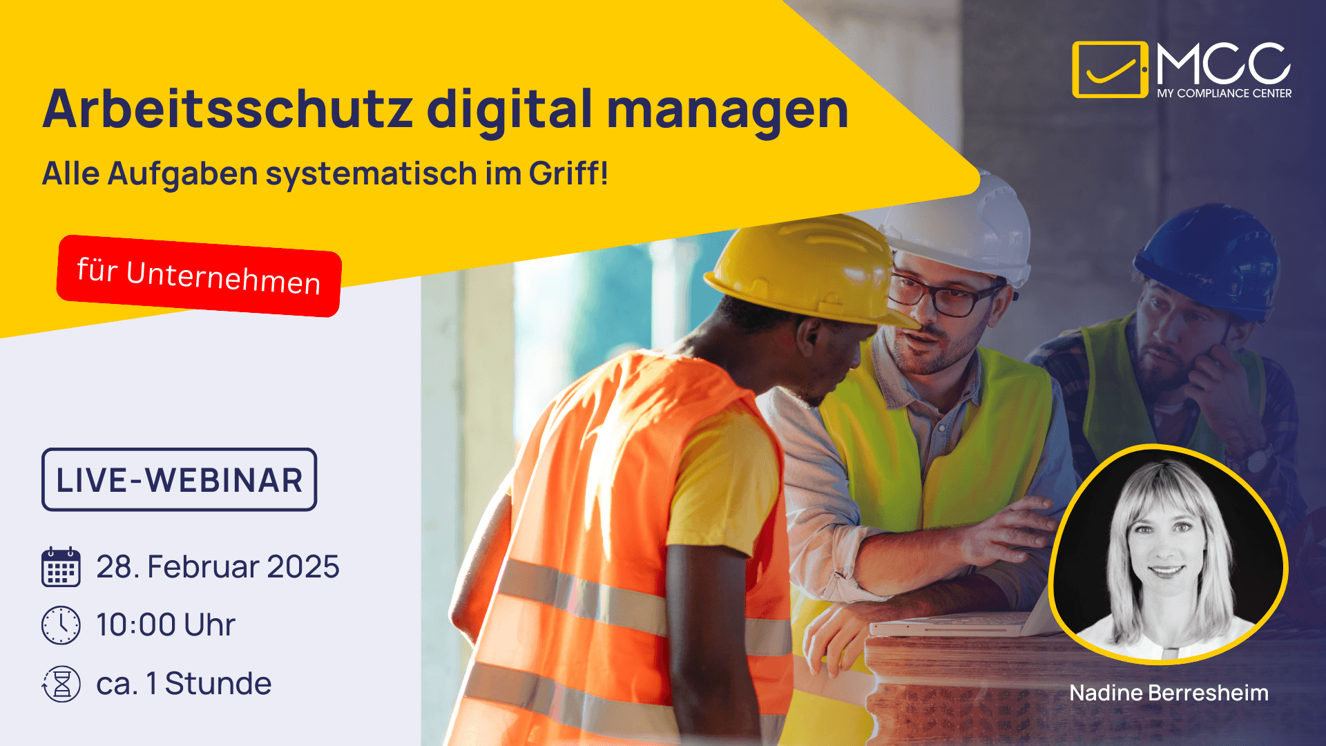 Live-Webinar: Arbeitsschutz digital managen für Unternehmen