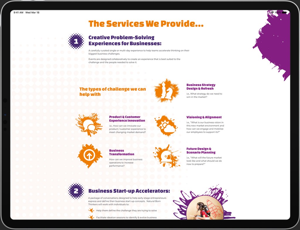 Natural Born Thinkers website design