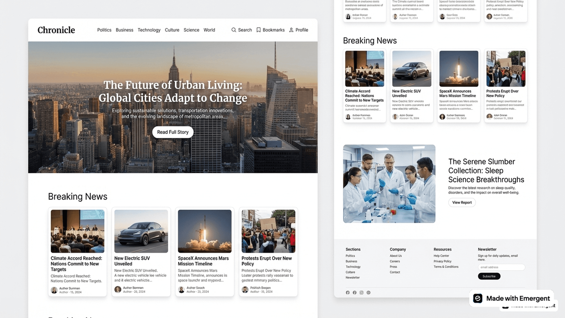 news website made with emergent