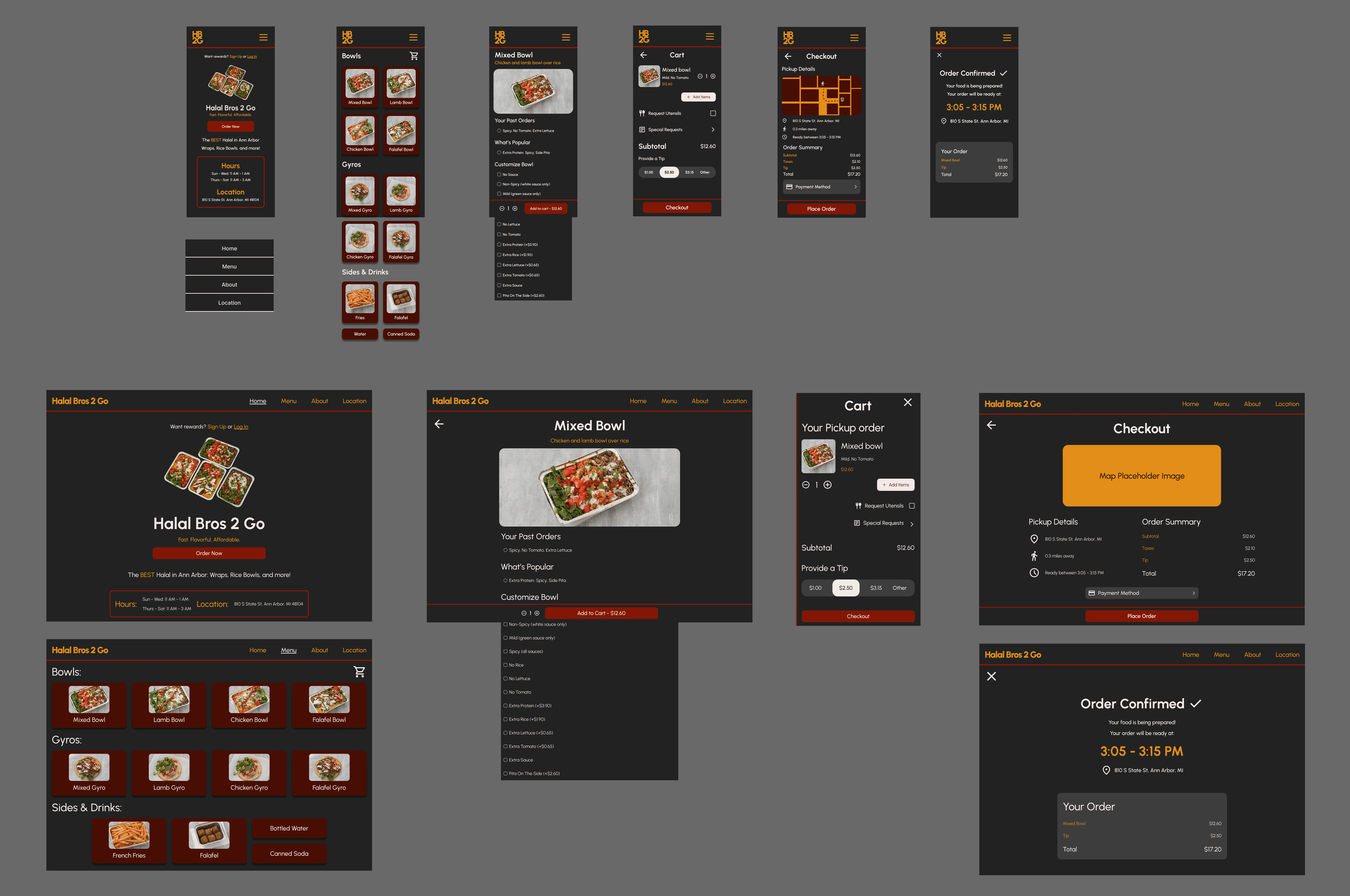 Fully polished high-fidelity frames of both desktop and mobile breakpoints