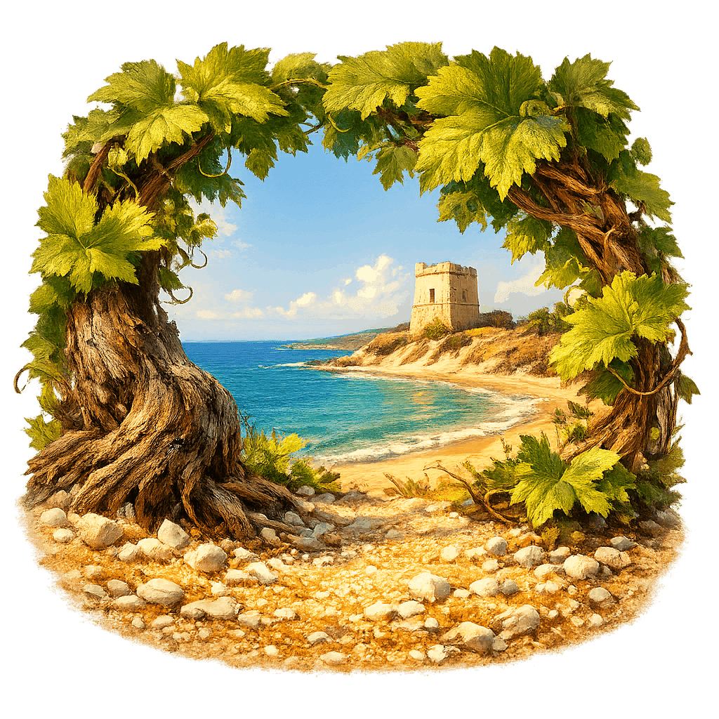 Detailed graphic of the Menfi wine region.