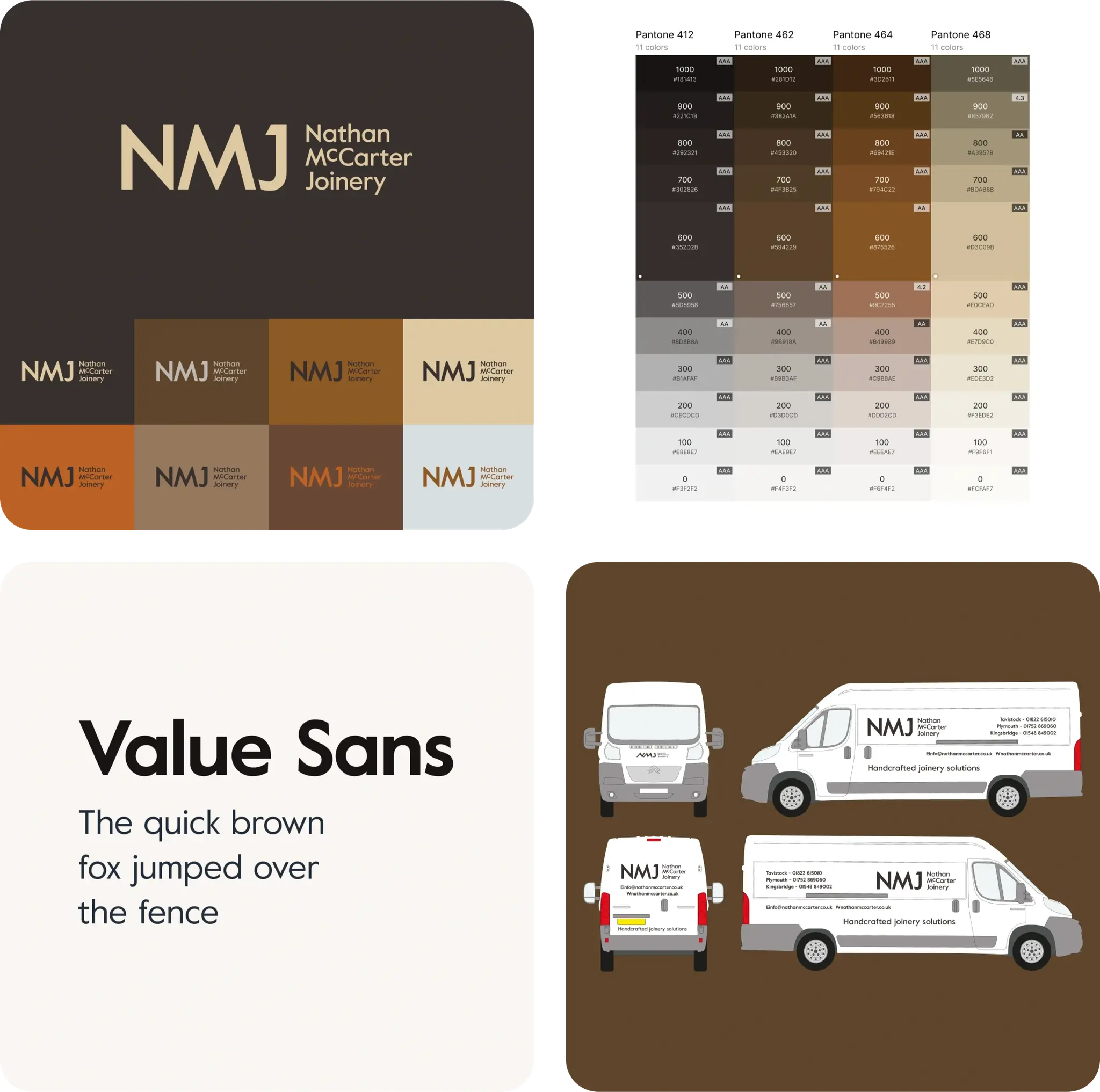 Images showing brand, fonts, colours and details