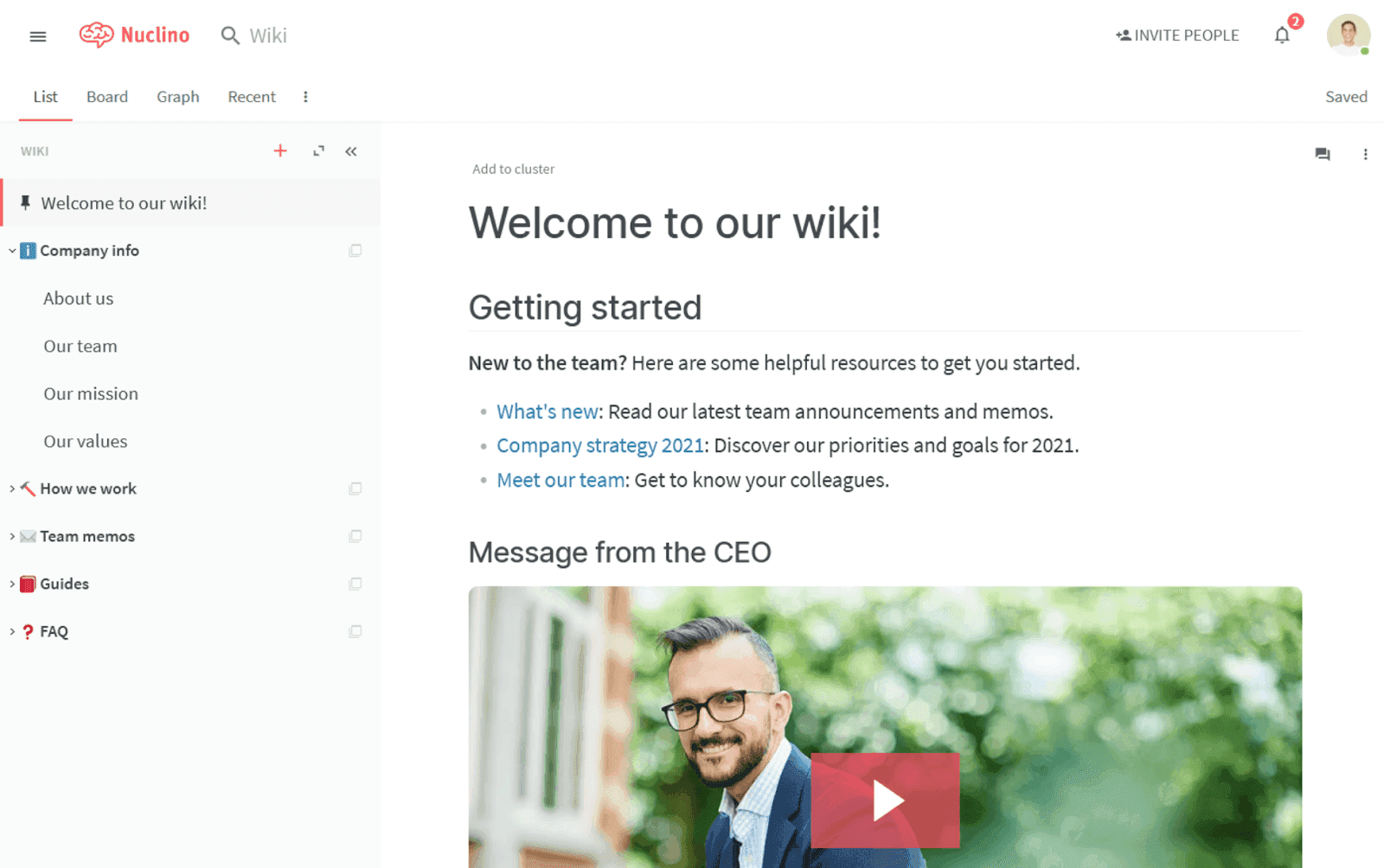 Nuclino wiki overview