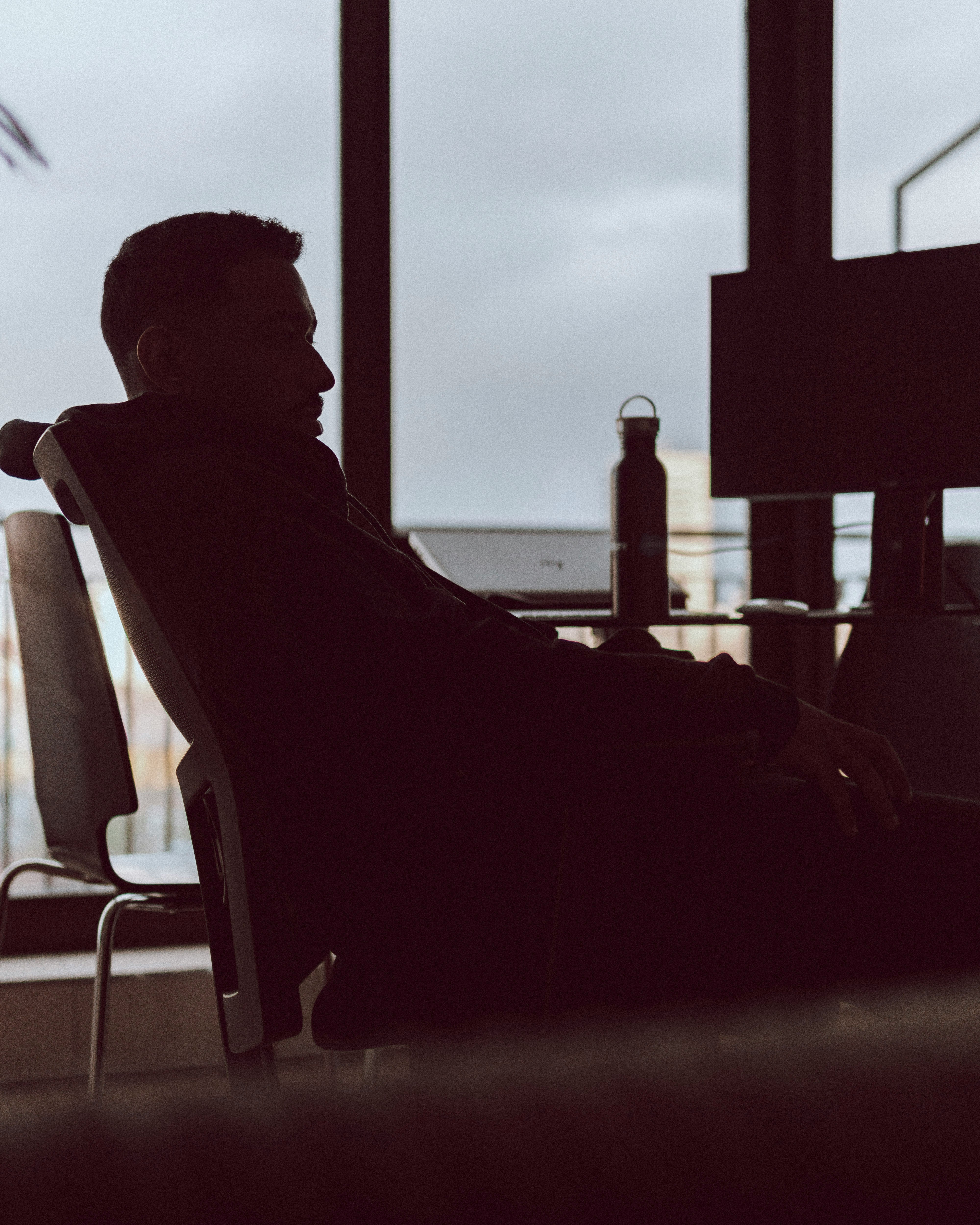 a person sitting in a chair
