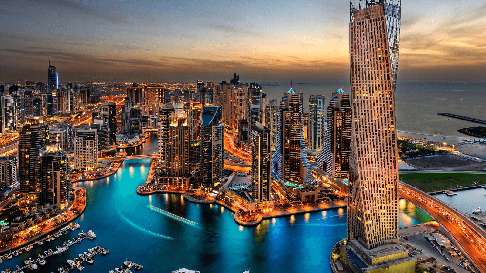 Dubai Marina skyline in the UAE