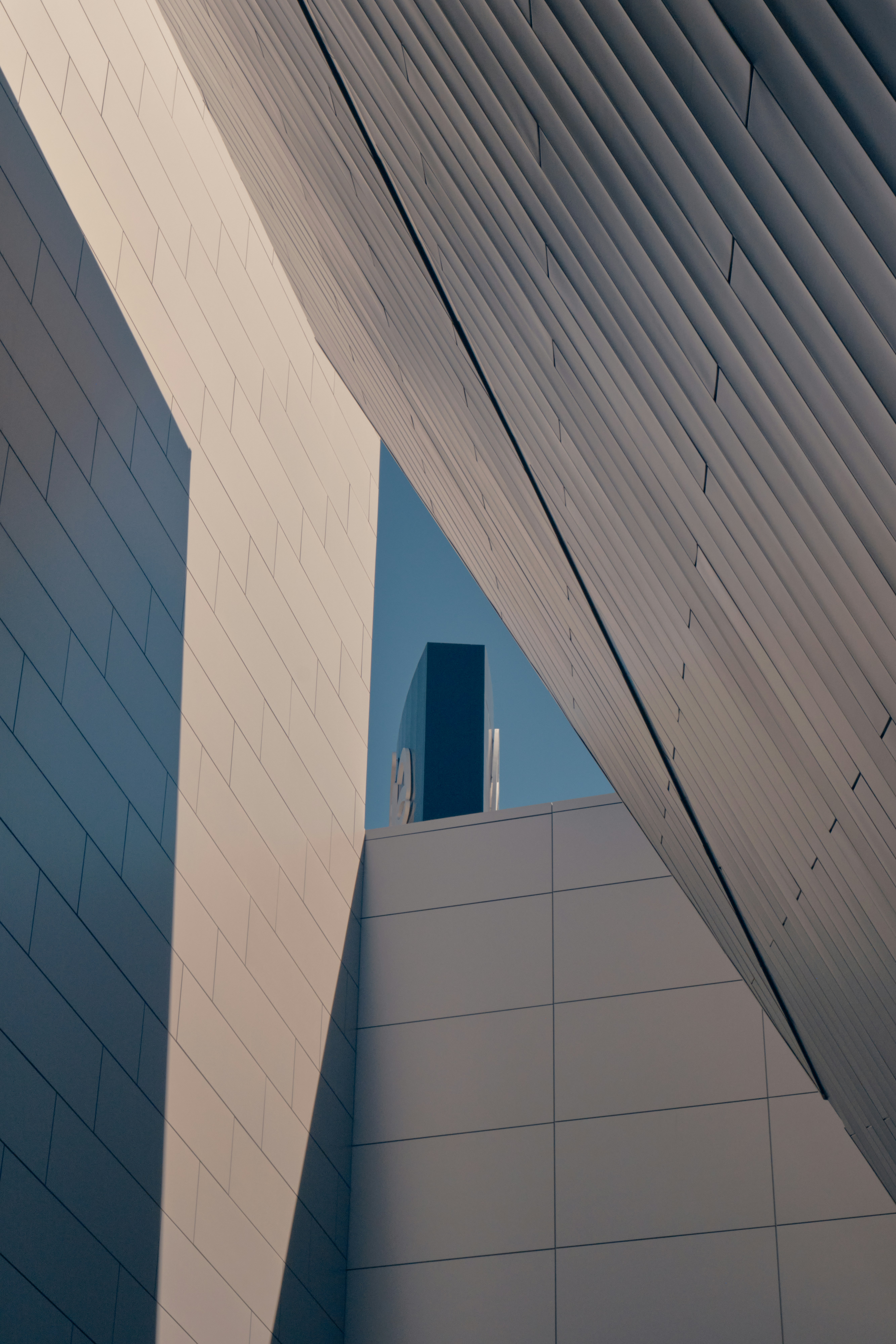 Modern architecture with geometric shapes and clean lines