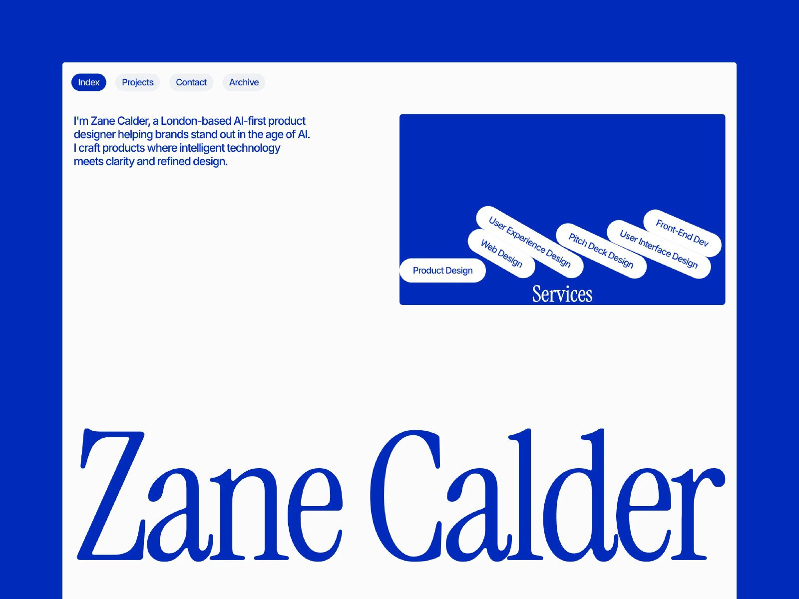 Calder — 黑白极简现代作品集网站设计灵感