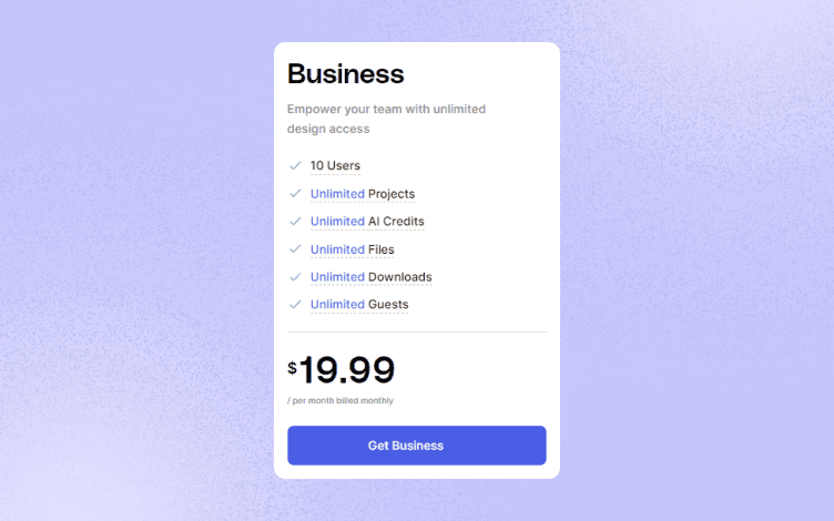 glorify business monthly plan