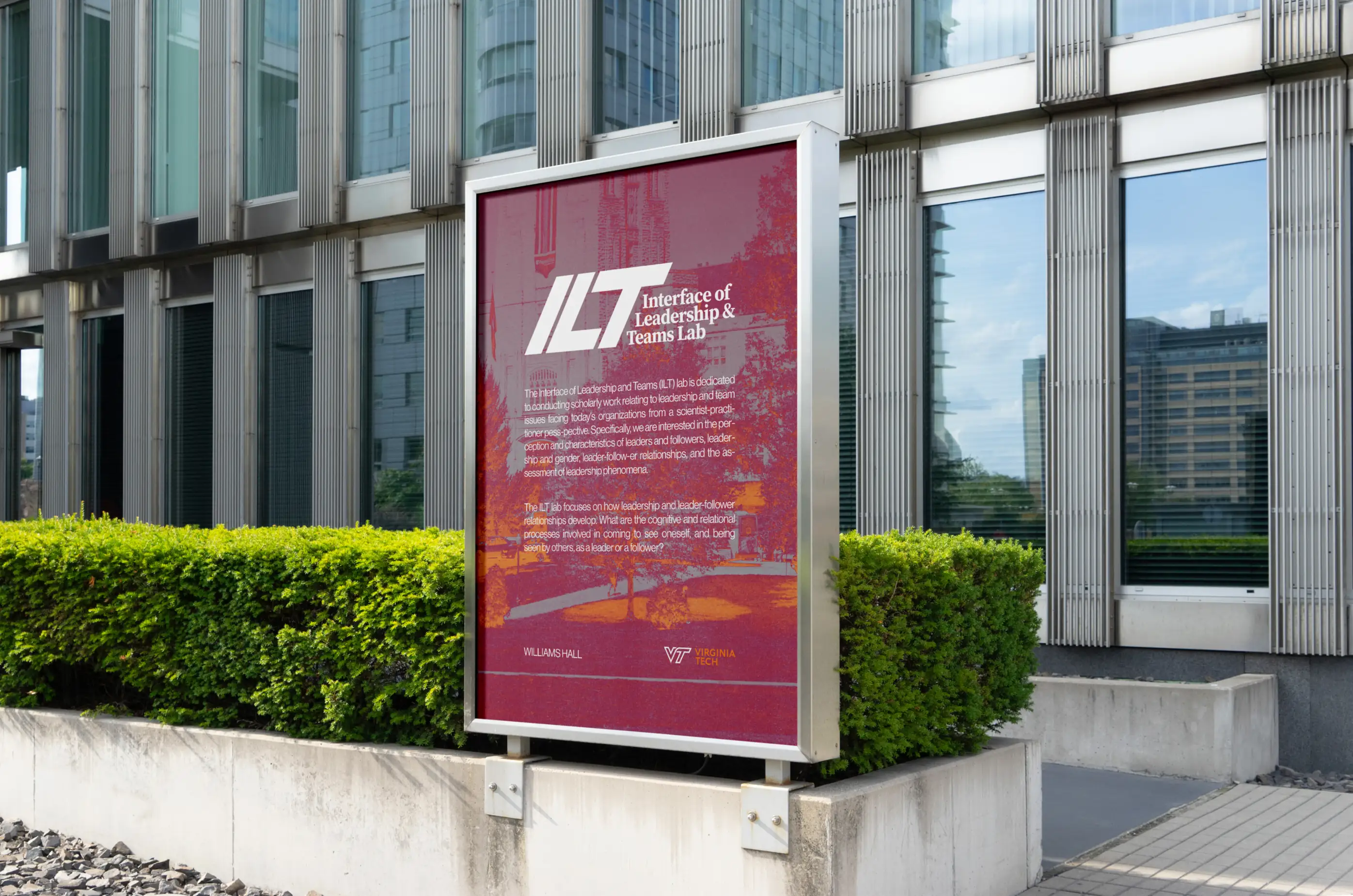 ILT Lab — Large campus poster signage — University brand application