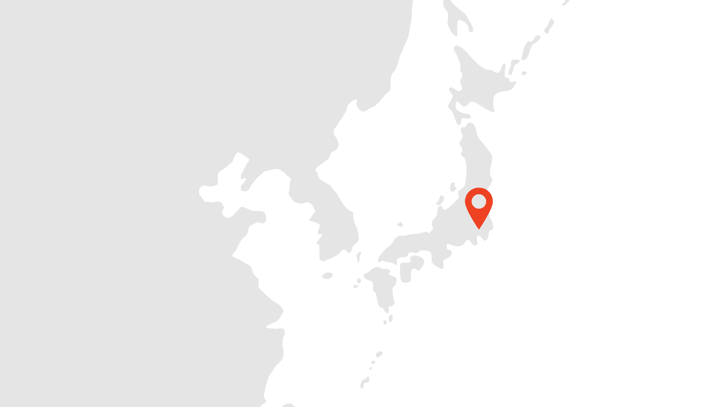 World map pointing at Tokyo, Japan