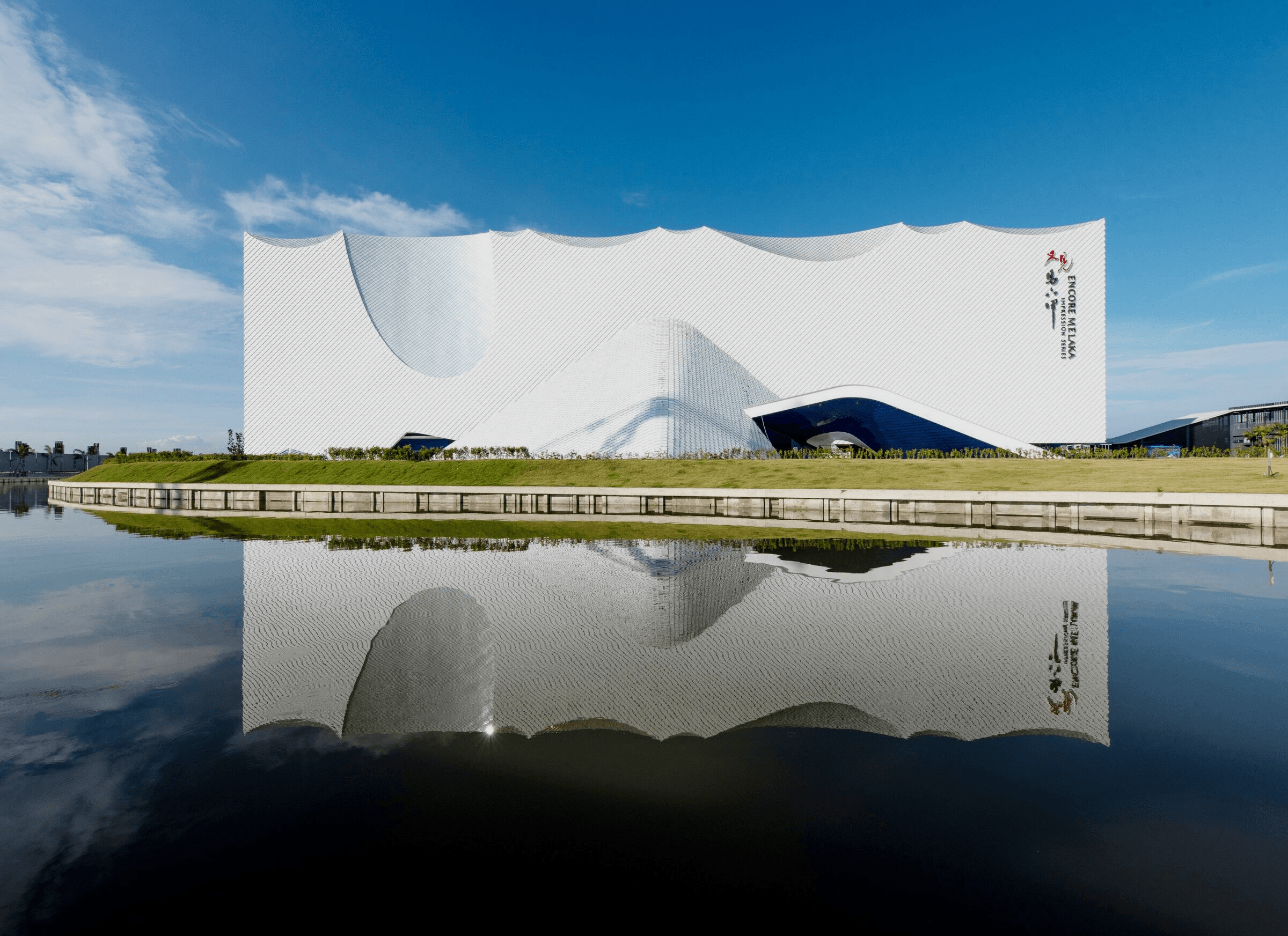 Exterior view of Encore Impressiosn Theatre architectural project by Asima Architects