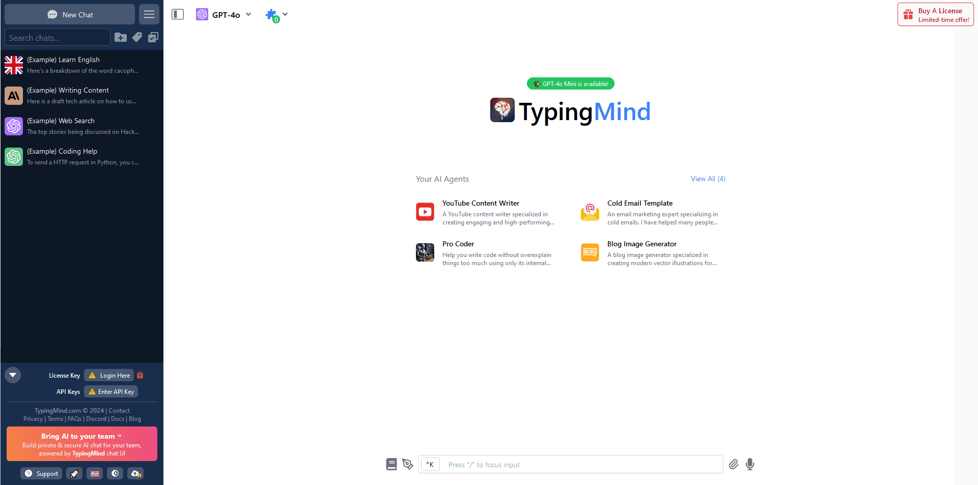 TypingMind Home Page