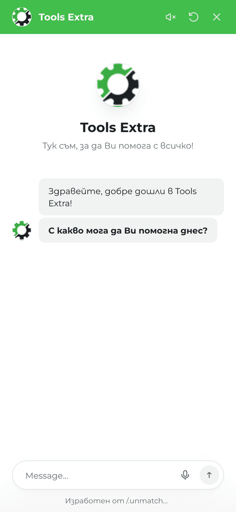Screenshot from the ToolsExtra chatbot
