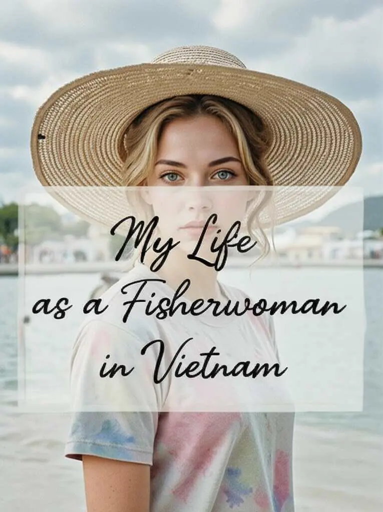 Vietnamese girl in straw hat using AI book cover generator