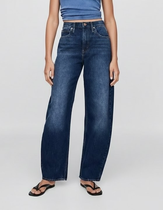 Image number 2 showing, High Rise Barrel Jeans