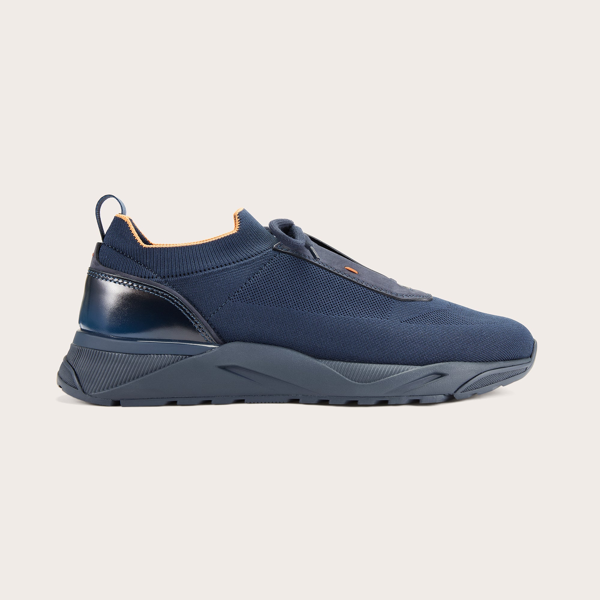 Men's Navy Knit Sneakers - Mandelli UK