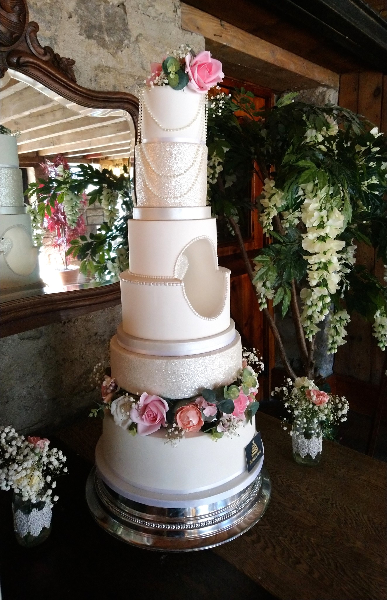 Pearl & Rose Opulence Wedding Cake by Sherbert Moon