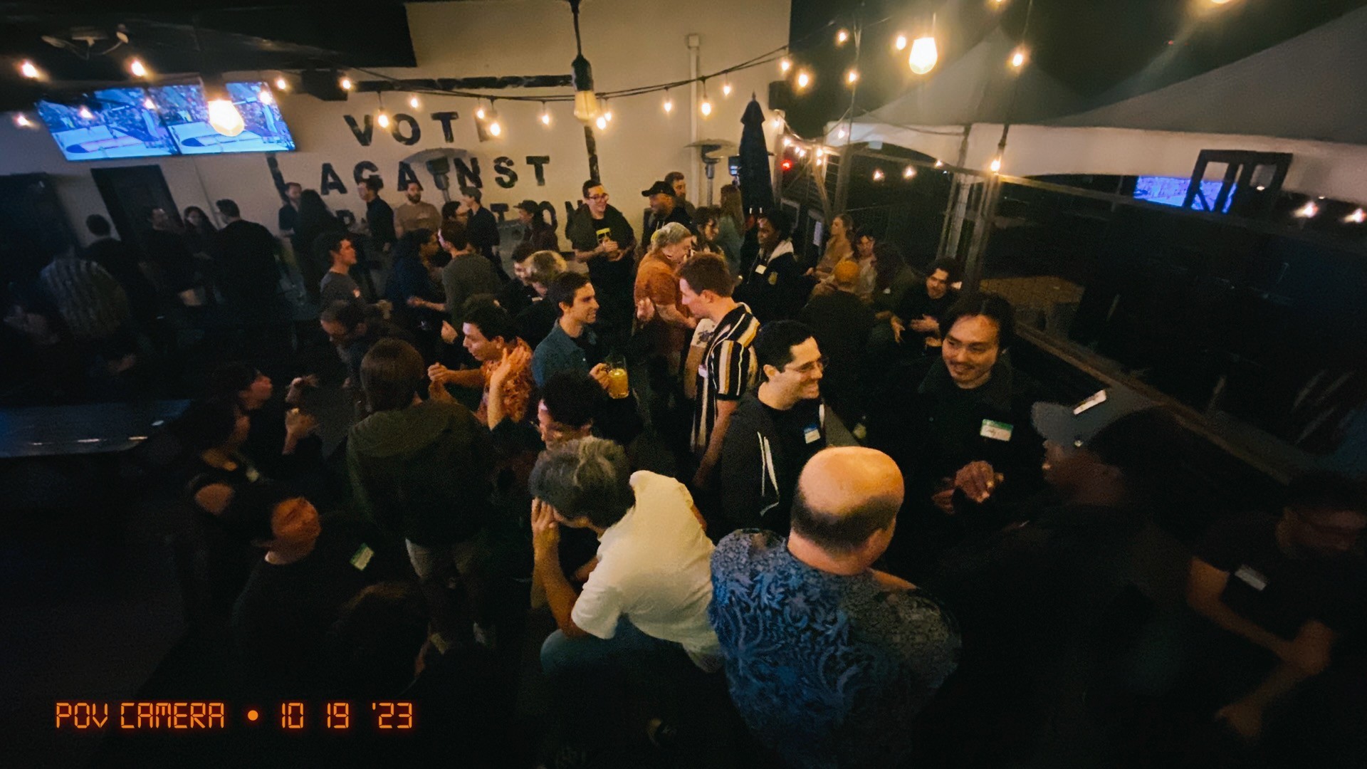 A group of people talking
