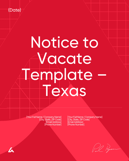 Notice to Vacate Template – Texas