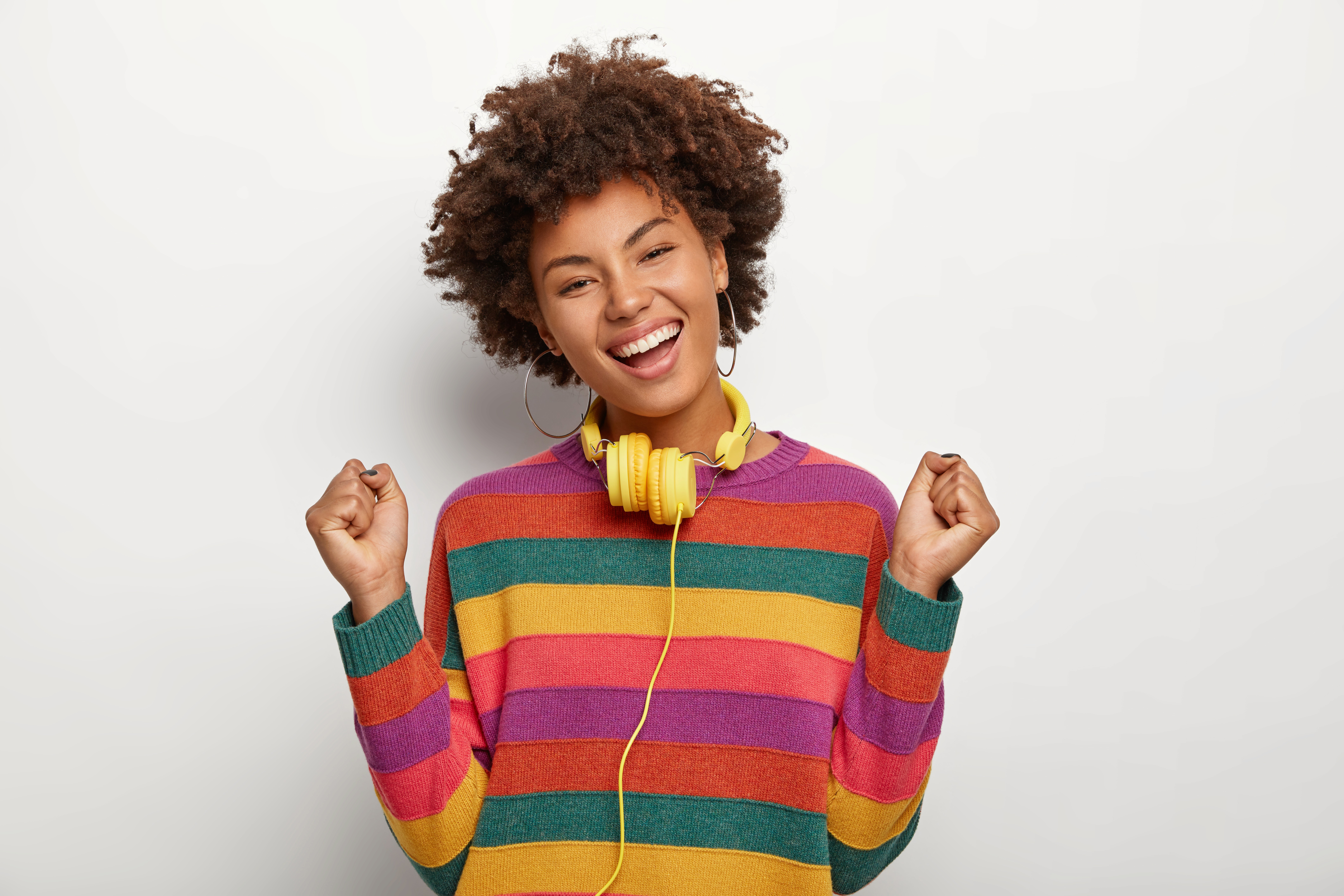 woman cheering