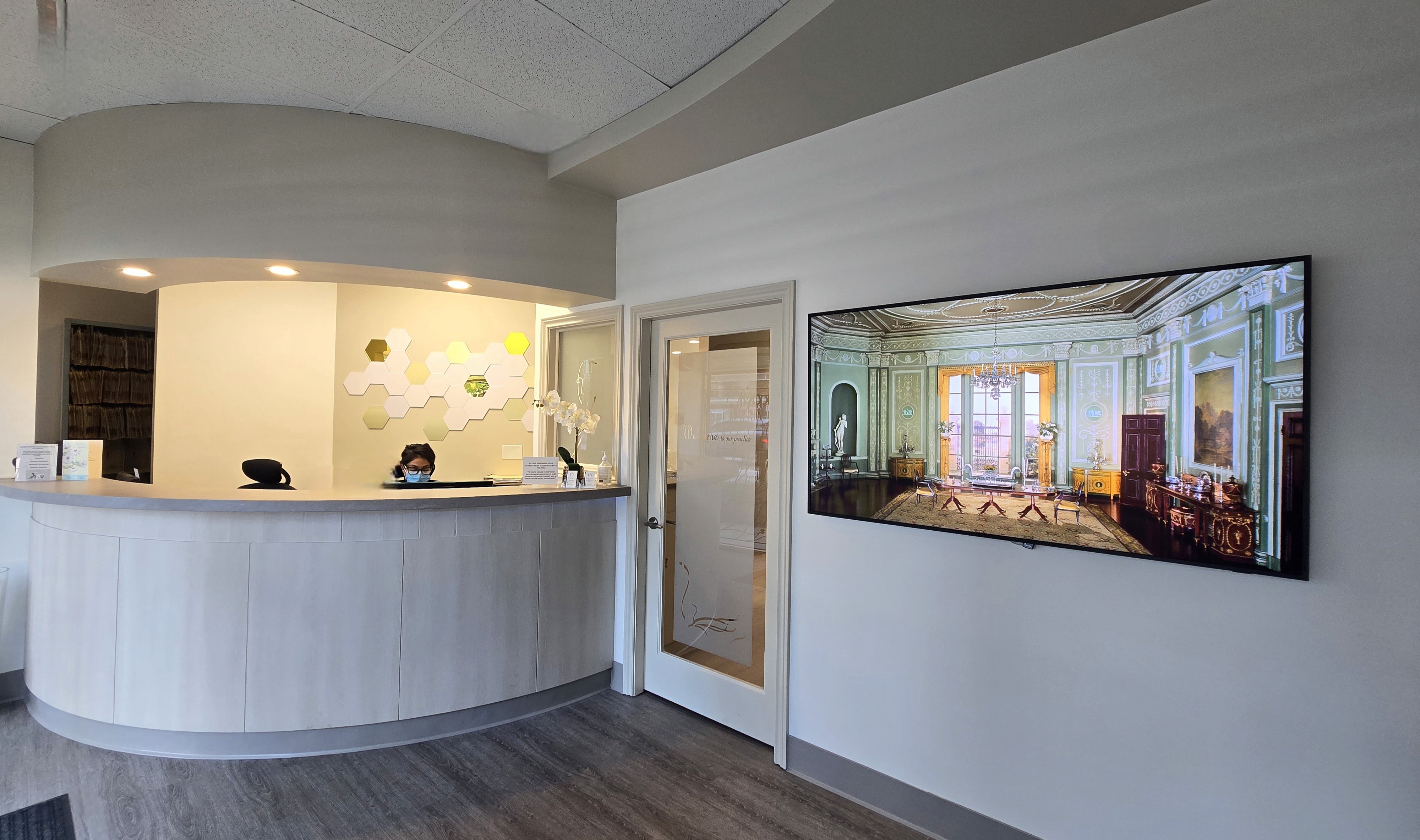 A welcoming image of Metro Pointe Dental's reception area with modern decor, emphasizing a comfortable environment for patients.